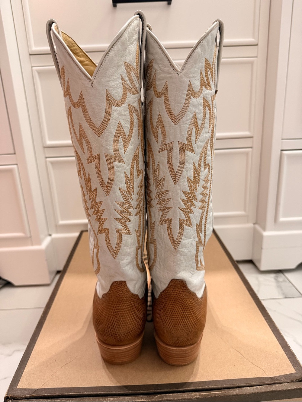 NIB Stetson Toni Exotic Lizard Boots size 9B - Picture 5 of 10
